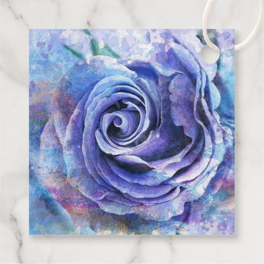 Mooie Waterverf Roos Bedankjes Labels (Achterkant)