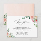 Mooie Waterverf Roos Bloemen bruiloft receptie Informatiekaartje (Voorkant / Achterkant)