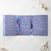 Mooie Waterverf Roos Drieluik Uitnodiging (Binnen)