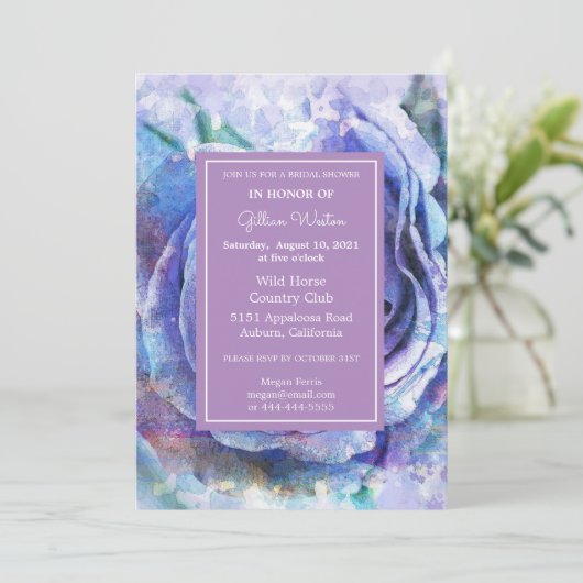 Mooie Waterverf Roos Kaart (Staand voorkant)