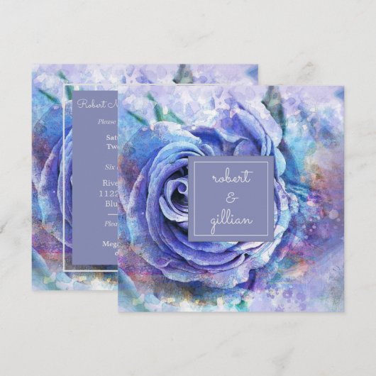 Mooie Waterverf Roos Kaart (Voorkant / Achterkant)