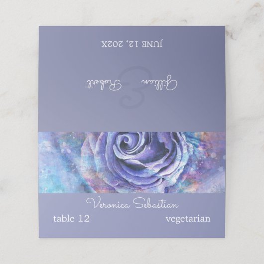 Mooie Waterverf Roos Plaatskaartje (Buitenkant ongevouwen)