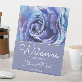 Mooie Waterverf Roos Reclamebord Met Voetstuk