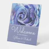 Mooie Waterverf Roos Reclamebord Met Voetstuk (Voorkant)