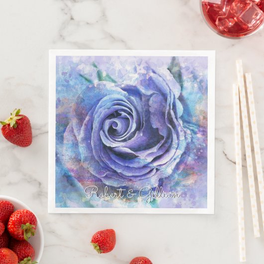 Mooie Waterverf Roos Servet (Insitu)