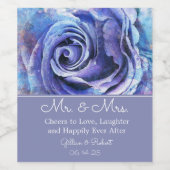 Mooie Waterverf Roos Wijn Etiket (Enkel label)