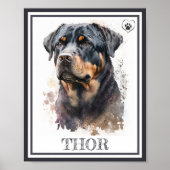 Mooie Waterverf (Rottweiler) Poster (Voorkant)