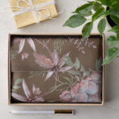 Mooie Waterverf Roze Bloemen Donkere Achtergrond Tissuepapier (Geschenk)