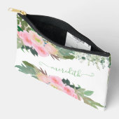 Mooie Waterverf roze bloemen gepersonaliseerde naa Etui (Open)