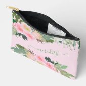 Mooie Waterverf roze bloemen gepersonaliseerde naa Etui (Open)