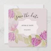 Mooie Waterverf roze bloemen handbeschilderd (Voorkant)