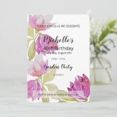 Mooie Waterverf roze bloemen handbeschilderd Kaart (Staand voorkant)