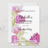 Mooie Waterverf roze bloemen handbeschilderd Kaart (Voorkant)