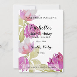 Mooie Waterverf roze bloemen handbeschilderd Kaart