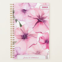 Mooie waterverf roze bloemige gepersonaliseerde lo