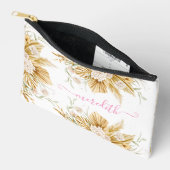 Mooie Waterverf Roze Boho Pampas Grass Naam Etui (Open)