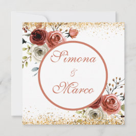 Mooie Waterverf roze goudplein Kaart