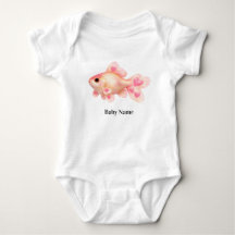 Mooie Waterverf Roze Goudvis Op Maat Baby Body