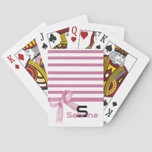 Mooie Waterverf Roze Lint Strepen Pokerkaarten