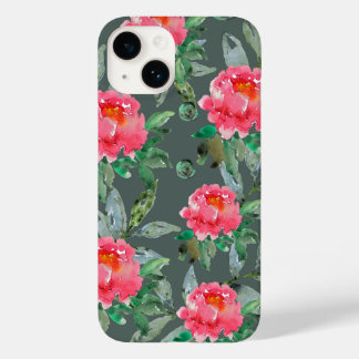 Mooie waterverf roze pioenrozen bloempatroon Case-Mate iPhone 14 hoesje