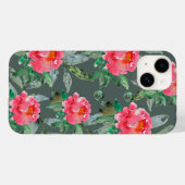 Mooie waterverf roze pioenrozen bloempatroon  Case-Mate iPhone case (Achterkant (horizontaal))