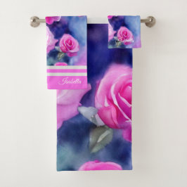 Mooie Waterverf Roze Roze Rijk Collectie Bad Handdoek