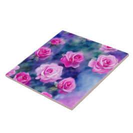 Mooie Waterverf Roze Roze Rijk Collectie Tegeltje