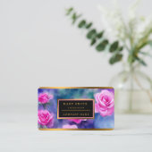 Mooie Waterverf Roze Roze Rijk Collectie Visitekaartje (Staand voorkant)