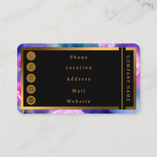 Mooie Waterverf Roze Roze Rijk Collectie Visitekaartje (Achterkant)