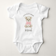 Mooie Waterverf Roze Strik Babybeer