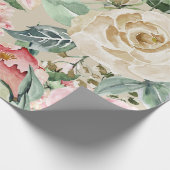 Mooie Waterverf Rozen Bruiloft Cadeaupapier (Hoek)