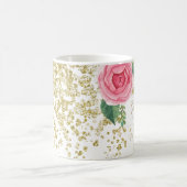 Mooie Waterverf Rozen met Gold Glitter Mok (Center)