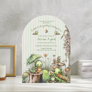 Mooie Waterverf Rups Tuin Baby Shower Kaart