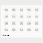 Mooie waterverf Safari Baby Dier Sticker (Vel)