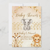 Mooie waterverf safari babyshower uitnodiging (Voorkant)