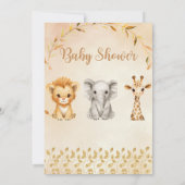 Mooie waterverf safari babyshower uitnodiging (Achterkant)