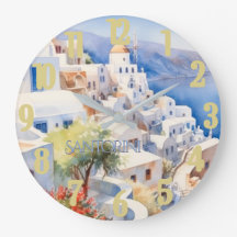 Mooie Waterverf Santorini Griekenland Reizen