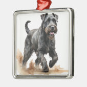 MOOIE WATERVERF SCHANUZER PUPPY DOG METALEN ORNAMENT (Links)