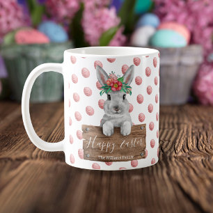 mooie waterverf schattige konijntjes en rode eitje koffiemok
