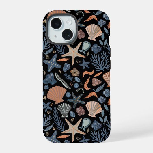 Mooie waterverf schelp koraal iPhone 15 case (Achterkant)
