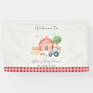 Mooie Waterverf Schuur Boerderij Dieren Baby Showe Spandoek