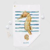 Mooie Waterverf Seahorse, Custom Golfhanddoek (Insitu)