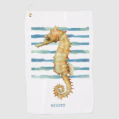 Mooie Waterverf Seahorse, Custom Golfhanddoek (Voorkant)