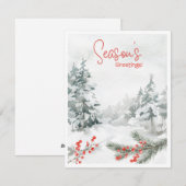 Mooie waterverf seizoen's groeten feestdagenkaart (Voorkant / Achterkant)