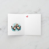 Mooie Waterverf Significant Otter Punny Birthday Kaart (Binnen)