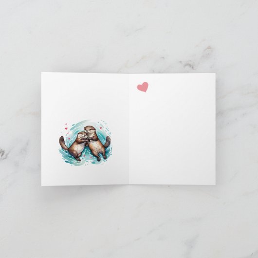 Mooie Waterverf Significant Otter Punny Birthday Kaart (Binnen)