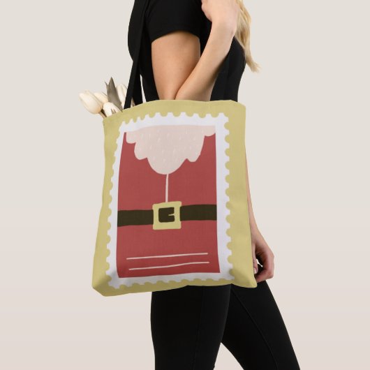 Mooie waterverf Sinterklaas Xmas Red Retro Tote Bag (Dichtbij)