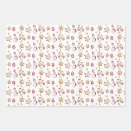 Mooie Waterverf Sneeuwman Koekjes Kunst Inpakpapier Vel