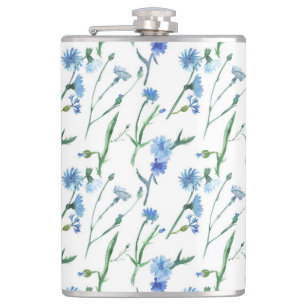 Mooie waterverf snijbloemen heupfles