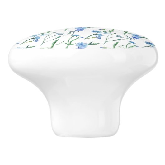 Mooie waterverf snijbloemen keramische knop (Zijkant)